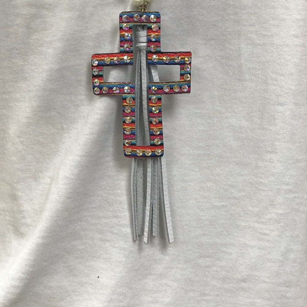 Serape Cross Necklace